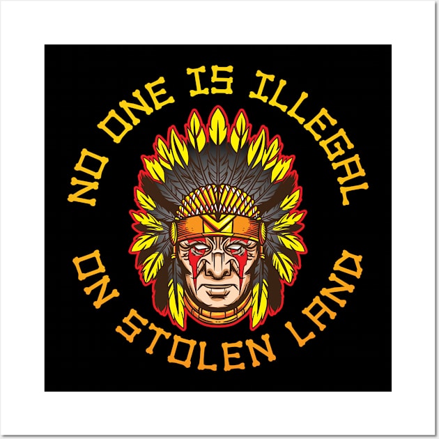 Stolen Land Funny Native Americans Gift Wall Art by CatRobot